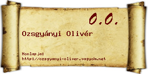 Ozsgyányi Olivér névjegykártya